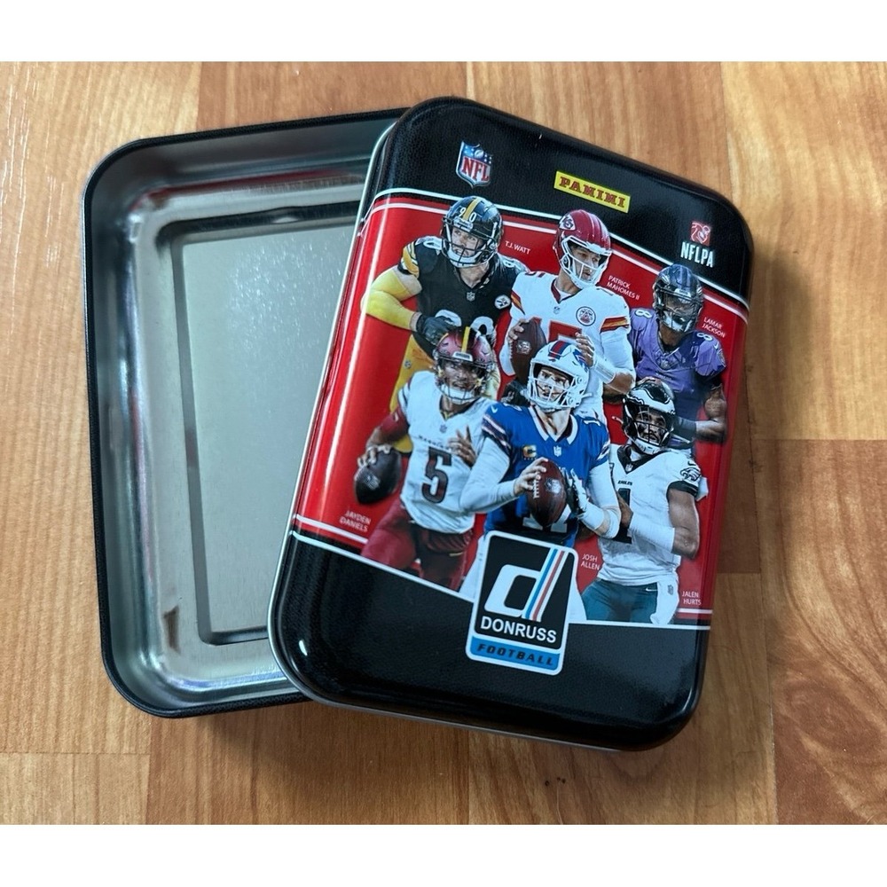 Collectors empty 2025 Panini Donruss‎ Football Holiday Tin.